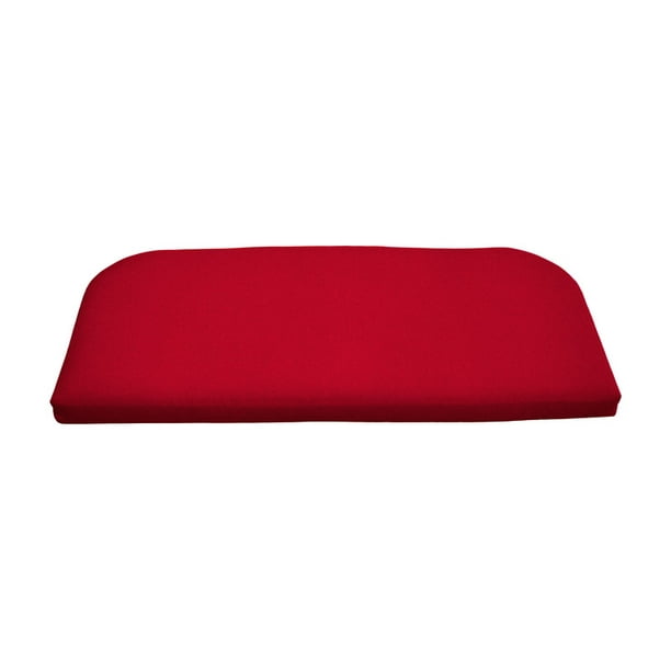 Casual Cushion Red Polyester Seating Cushion 2.5 in. H x 19.5 in. W x ...