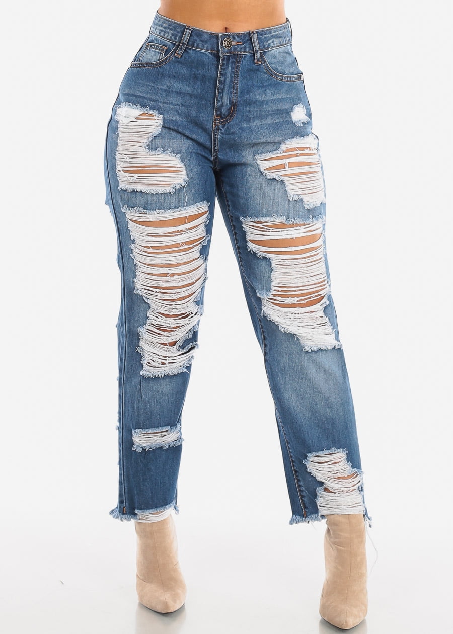 womens high waisted boyfriend jeans