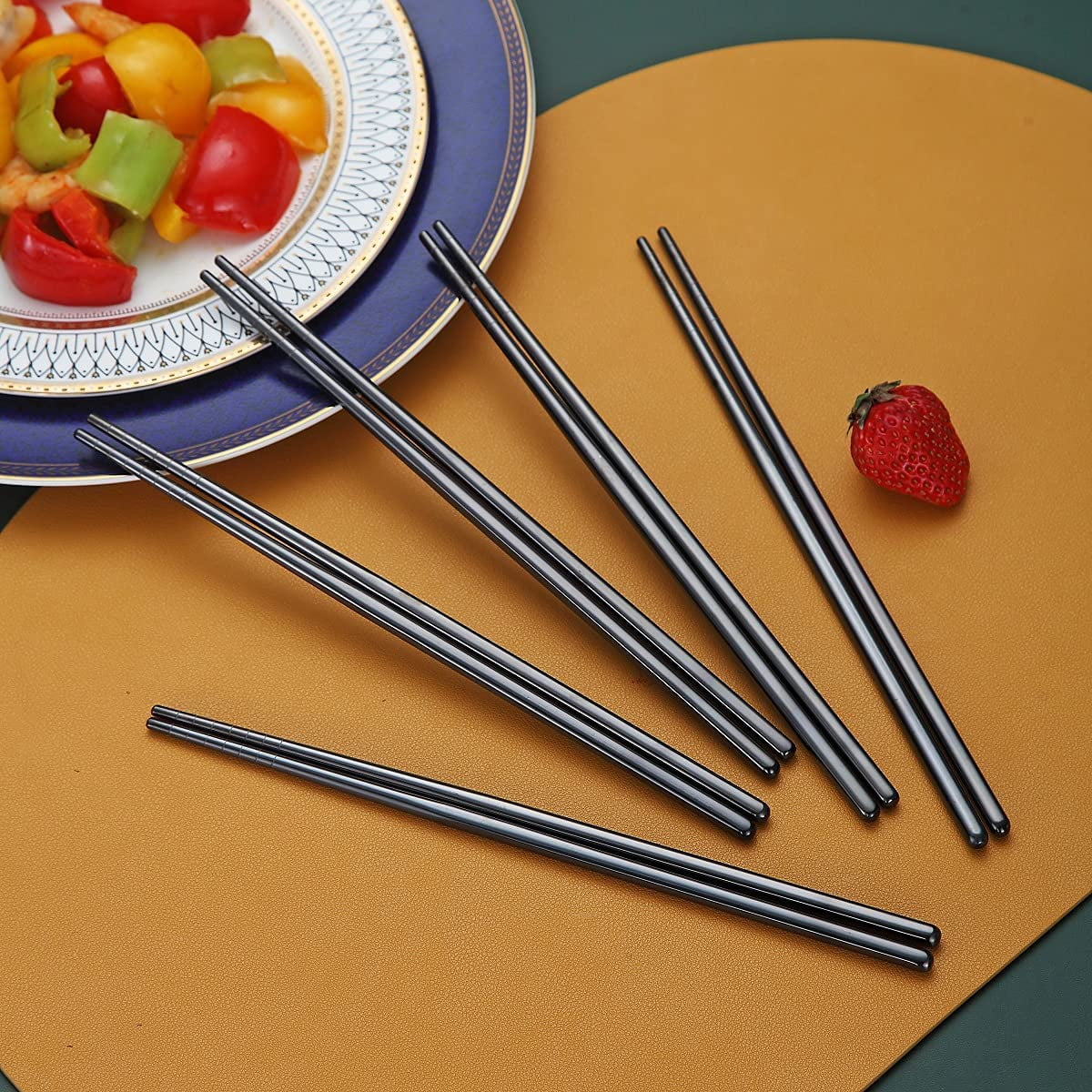PRETYZOOM 30 Pairs Stainless Steel Chopsticks Metal Chopsticks Reusable  Metal Chop Sticks Wooden Portable Utensils Japanese Chopsticks Daily Use