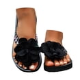 thumbnail image 3 of DAFEI Women's Slip Flip Flop Sandals with Floral Decorations Flat Soft Soles and Color Block Lightweight Design, 3 of 8