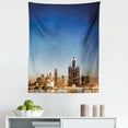 thumbnail image 1 of Detroit Tapestry, Michigan Skyline at Twilight Waterfront Lively City Serene Calm Travel Destination, Fabric Wall Hanging Decor for Bedroom Living Room Dorm, 5 Sizes, Multicolor, by Ambesonne, 1 of 1