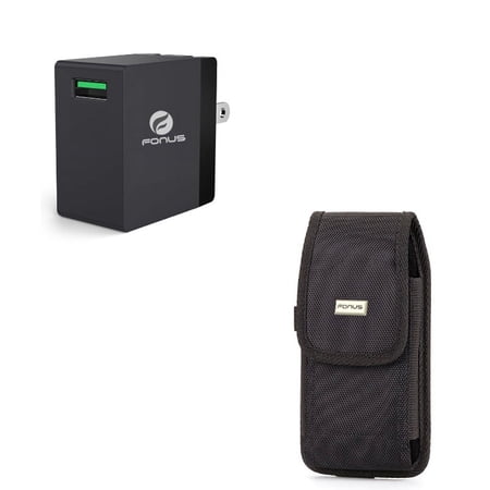 Rugged Durable Case w 18W Adaptive Fast Home Wall Travel AC USB Charger W6R Compatible With Google Pixel 3a XL