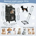 thumbnail image 5 of MINGYI Double-Compartment Pet Carrier with Wheels,Dog Backpack Carrier for 2 Small Dogs and Cats,Cat Rolling Carrier for Traveling/Taking a Walk/Trips to The Vet(Black), 5 of 12