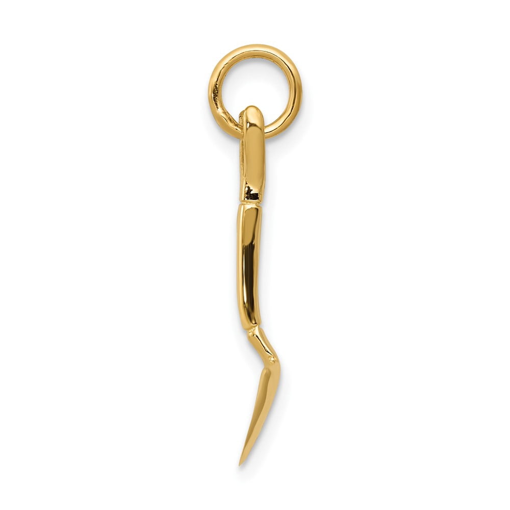 10k Yellow Gold 3-D Spade Charm