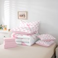 thumbnail image 6 of Erosebridal Girls Bowknot Personalized Gifts 7pcs Bedding Comforter Set,Pink 3D Cartoon Alphabet X Print Queen Bedding Sets For Kids,Pink Reversible, 6 of 7