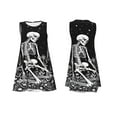 thumbnail image 7 of Naloa Vintage Black white Plant skull Print Women's Summer Spring Casual Beach Sundress,Vacation Sleeveless Tank Crewneck Loose Dresses, 7 of 7