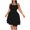 Black, variant on Xunlbb Plus Size Dresses for Women Tummy Control Elastic Waisted Dress with Low Neckline Sleeveless Solid Dresses Summer Vacation Beach Fashion Holidays Casual Daily Wear