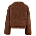 thumbnail image 4 of Dxzfnsa Winter Coats for Women Womens Ladies Warm Artificial Wool Coats Zipper Up Solid Color Jackets Long Sleeve Lapel Collar Fleece Sweatshirt Coats, 4 of 6