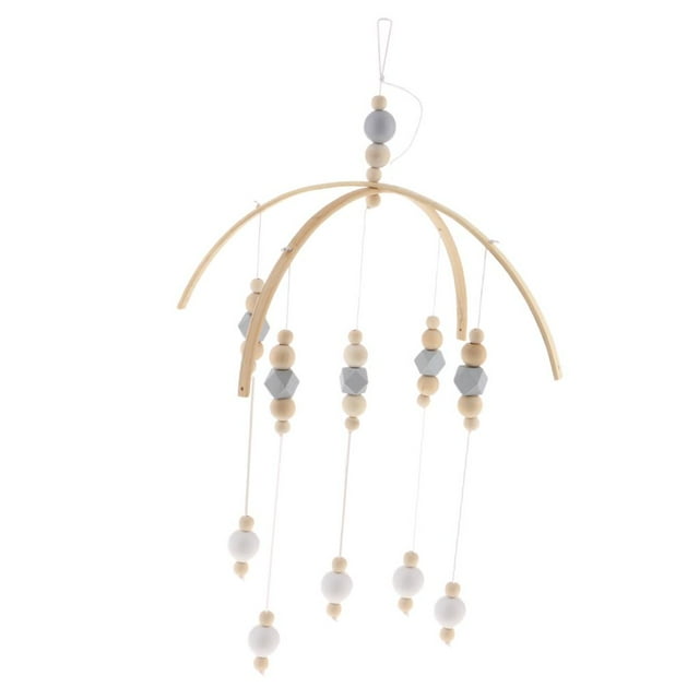 Baby Rattle Wooden Beads Crib Toy Wind Chimes Bell Nordic Style