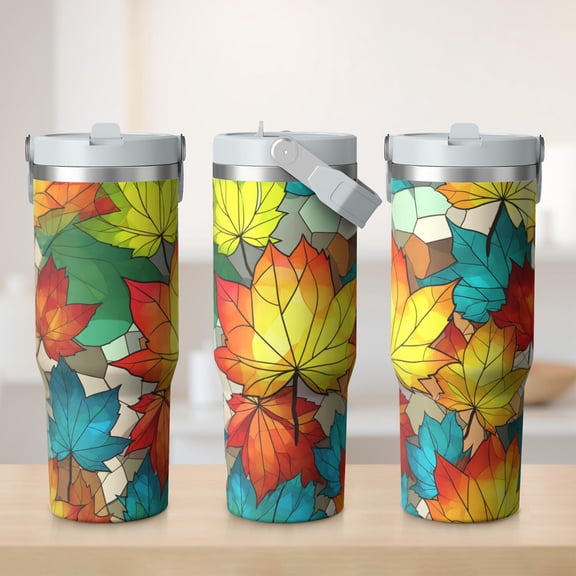 30oz Fall Tumbler with Handle Insulated Stainless Tumbler ,Travel Home Office Coffee Cup Water Bottle,Mug Cup,Gifts for Women Thanksgiving gift