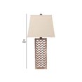 thumbnail image 5 of Benjara BM217248 Table Lamp with Chevron Pattern & Mirror Inlay, Brown & Silver - 27 x 8 x 6 in., 5 of 5