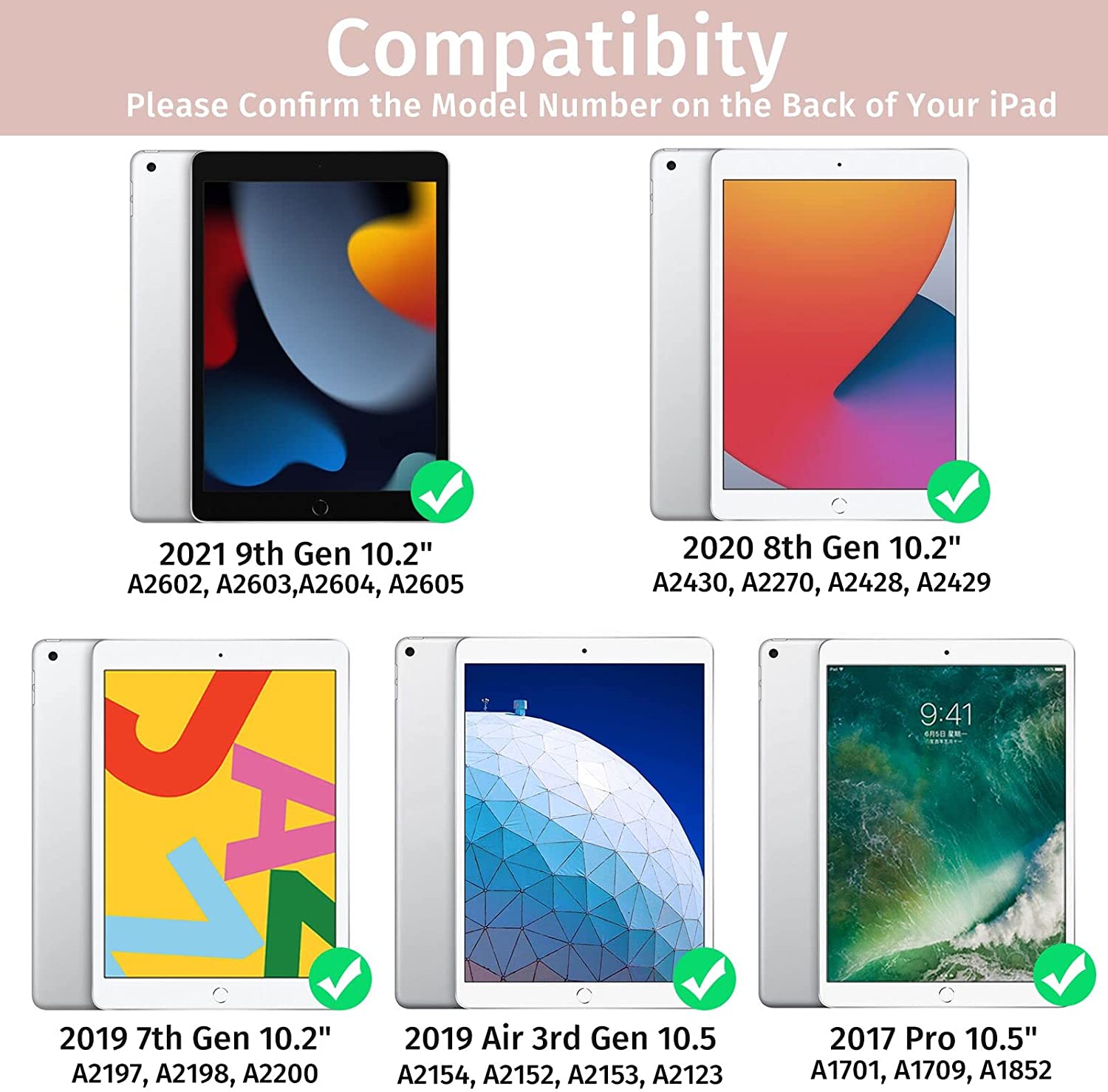 iPad Keyboard Case for iPad 10.2" 9th Gen 2021/8th Gen 2020, iPad Pro 10.5" Built-in Pencil Holder Backlit BT Keyboard Auto Sleep/Wake Function (Rose Gold) - image 4 of 11