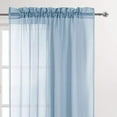 thumbnail image 2 of DWCN Sky Blue Sheer Curtains Semi Transparent Voile Rod Pocket Curtains for Bedroom and Living Room, 52 x 95 inches Long, Set of 2 Panels, 2 of 6