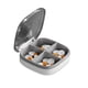 thumbnail image 2 of Caja de pastillas Contenedores de viaje portátil Tableta Dispensador Dispensador Diseño de diseño Sello en forma de U Groove con cubierta transparente para viajes gris cuatro celdas Sweethay HA028202-01, 2 of 7