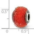 thumbnail image 3 of Reflection Beads Sterling Silver Reflections Italian Red Textured Glass Bead, 3 of 3