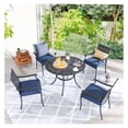 thumbnail image 4 of Romayard 42 Inch Outdoor Dining Table Round Patio Bistro Table Powder-Coated Steel Frame Top Patio Dining Table Outdoor Furniture Garden Table with 2.1" Umbrella Hole (Black), 4 of 7