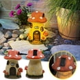 thumbnail image 3 of Estatuas de casa de jardín con forma de hongo Harlier, divertida figura de gnomo de hadas con luces solares, decoración de resina con energía solar para exteriores, adorno para patio, césped, 7.9" de, 3 of 6