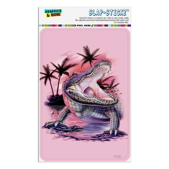 Smiling Tropical Alligator Palm Trees Home Business Office Sign