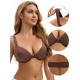 thumbnail image 3 of Unique Bargains Women's Push Up Underwire Seamless Soft Bras Brown 36 B, 3 of 6
