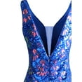 thumbnail image 6 of Angel-fashions Women's Gradient Blue Sequin Evening Dress Women's Plunging V Neck Long Mermaid Wedding Party Guest Gown Stretchy 994BE, 6 of 7