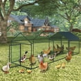 thumbnail image 4 of Large Metal Chicken Coop, 120" x 40" x 40" Chicken Run with Cover, Outdoor Walk in Poultry Cage, Metal Chicken Coop for Yard Farm Duck Rabbit Hen, 4 of 8