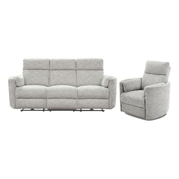 Pemberly Row Modern Mineral Power Glider Reclining Sofa and Glider Recliner
