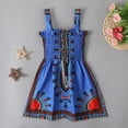 thumbnail image 5 of CUZIBR Toddler Girls Summer Spaghetti Strap Dress Smocked Sleeveless Traditional Stylish Floral Print A-Line Dresses Ruffles Trim Suspenders Breathable Soft Fashionable Clothes,Blue,18-24 Months, 5 of 8