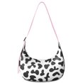 thumbnail image 1 of Sac Bandoulière Imprimé Vache pour Femmes Motif Vache Mignon Sac à Main Croissant Rustique en Velours Côtelé avec Sangle Réglable pour Usage Quotidien Ou Extérieur, 1 of 5