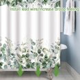 thumbnail image 4 of Eucalyptus Leaves Shower Curtain Green Leaf White Flowers Nature Plants for Bathroom Modern Style Home Decor Waterproof Polyester Fabric Shower Curtain with Hooks, 36x72 Inch, 4 of 6
