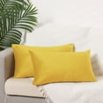 thumbnail image 2 of Unique Bargains Set of 4 Solid Velvet Pillowcases Modern Decorative Throw Pillow Covers Yellow/Light Blue 12" x 20", 2 of 6