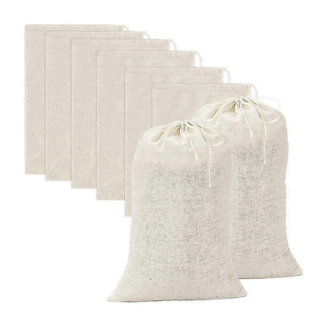 20 Pieces Large Muslin Bags Cotton Drawstring Bags,Tea Brew Bags (8 X 12 Inches)