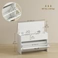 thumbnail image 3 of HOMCOM Shoe Bench with Flip Drawer, Cushion Lift-Top Entryway Bench, White, 3 of 10