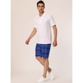 thumbnail image 4 of Pantalones cortos de teescocede verano pahombre Pantalones cortos chinos de bloque de color con parte delanteplade ajuste delgado Morado negro 32, 4 of 6