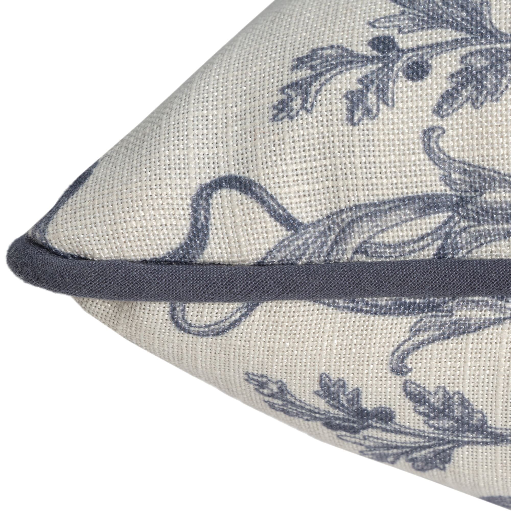 Harlow Hill Alton 20" x 20" Blue/Ivory Damask Recycled P.E.T. Decorative Throw Pillow