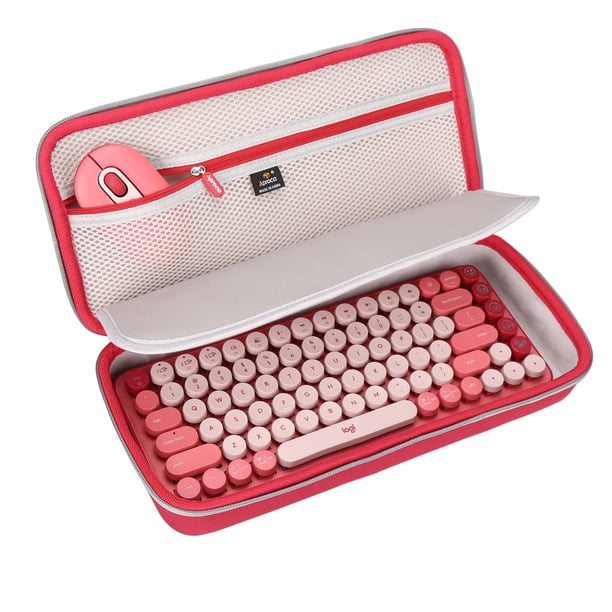 Funda rígida de viaje Aproca para teclado Logitech POP Keys, color rojo