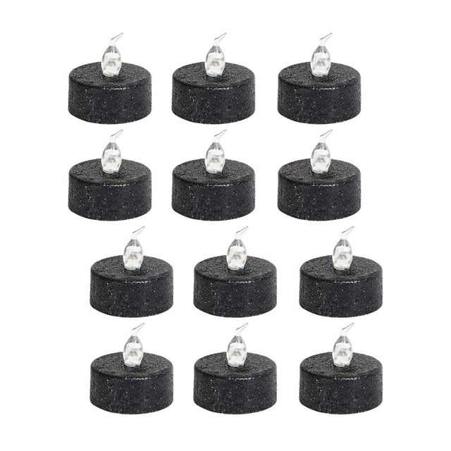 DOLITY Bougies Chauffe-Plat LED Sans Flamme Vacillantes Blanc Chaud Noir