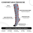 thumbnail image 3 of Lsque Starfish Navy Blue Stripe Pattern Sport Compression Socks for Men & Women 15-20 mmHg Knee High Nurse Pregnant Running Medical and Travel Athletic, 3 of 6