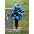 thumbnail image 5 of Sympathy Silks Artificial Cemetery Flowers -Light Blue Mum and Royal Blue Rose Bouquet, 5 of 6