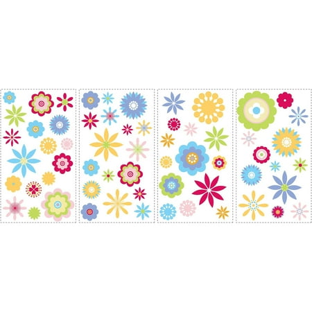 RoomMates Graphic Flowers Peel and Stick Wall Decals