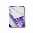 thumbnail image 2 of Abstract Soft Flannel Fleece Throw Blanket, Trippy Digital Shapes Curved Lines Pattern Modern Illustration, Cozy Plush for Indoor and Outdoor Use, 50" x 60", Violet White, by Ambesonne, 2 of 6