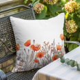 thumbnail image 5 of Minimalism Floral Throw Pillow Cover Red Plant Watercolor White Background Cotton Linen Cushion Cover Throw Pillow Case with Invisible Zipper for Couch Sofa Bed Chair Car 24x24 Inch, 5 of 9