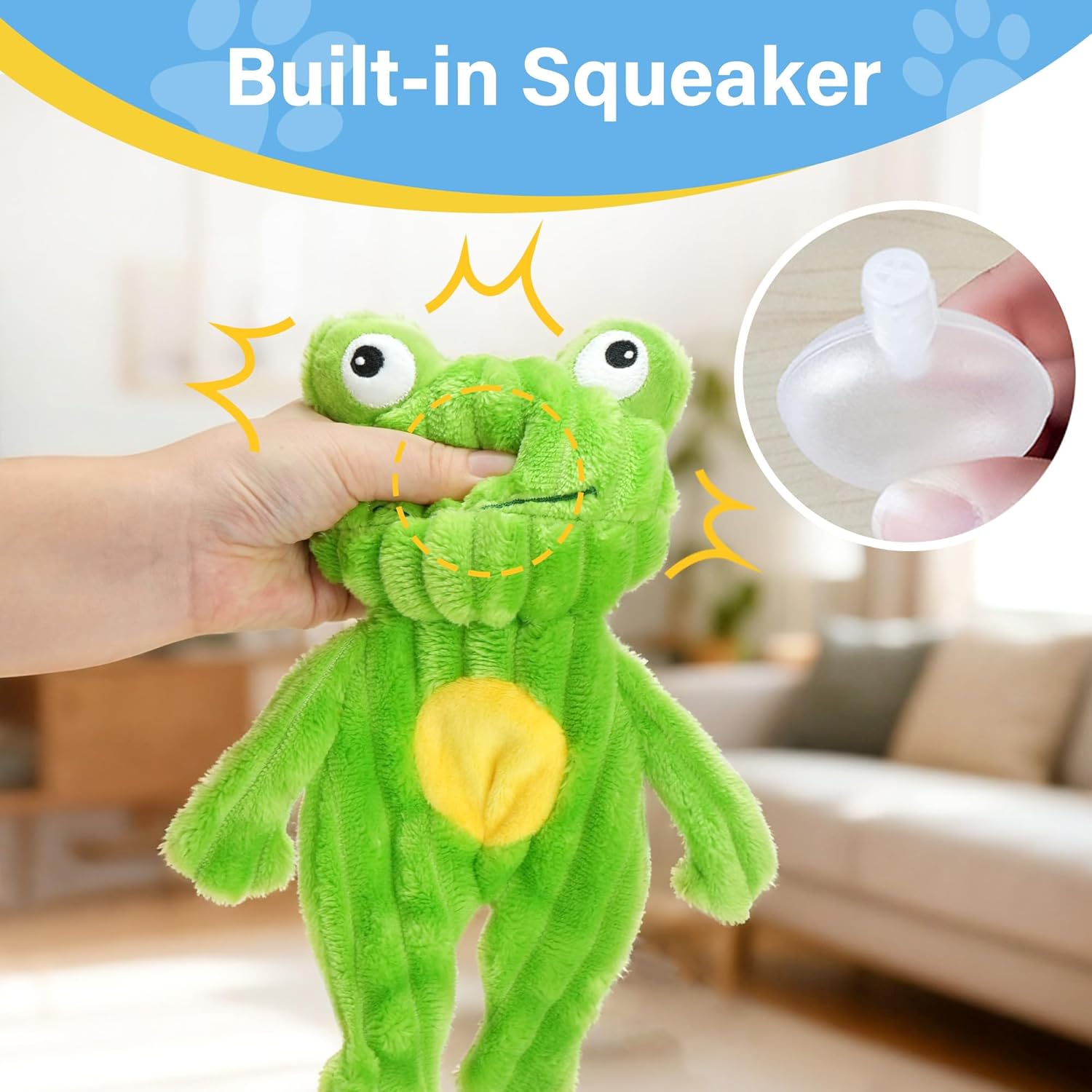 Dog Toys 5 Pack Plush Squeaky Toys No Stuffing Bodies Crinkle Animals Pet Toy for Small Medium Large Dogs Puppy Chew Toy to Keep Them Busy