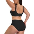 thumbnail image 6 of Qylux Women's Wireless Comfort Bras - Seamless Full Coverage Everyday T-Shirt Bra - Plus Size Soft Padded Bralette,Black,M, 6 of 10