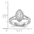 thumbnail image 2 of Solid 14k White Gold Marquise Halo Split Shank Engagement Ring with CZ Cubic Zirconia Size 8.5, 2 of 3