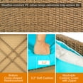 thumbnail image 5 of Costway 8PCS Patio Rattan Furniture Set Loveseat w/Wooden Side Table Cushioned Turquoise, 5 of 10