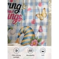 thumbnail image 6 of Sheer Curtains 96 Inches Long 2 Panels Set for Living Room, Spring Gnomes Semi Sheer Curtains for Windows, Farmhhouse Floral Botanical Blue Plaid Voile Window Treatments Rod Pocket Curtain, 6 of 7