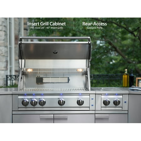 Outdoor Kitchen 4 PC Cabinet Set in Stainless Steel with Countertops