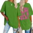 thumbnail image 2 of Summer Tops For Womens T Shirts Loose Fit Casual Crew Neck Oversized Back Print Short Sleeve Women's T-Shirts Graphic Tees Green XL, 2 of 7