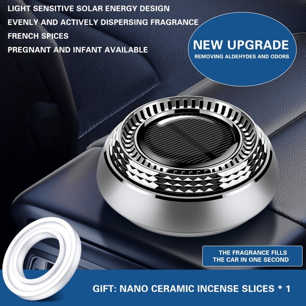 Aromaterapia Solar para Coche Onlyliua Luz Giratoria Aroma Duradero