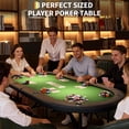 thumbnail image 4 of Qinaqin 8 Player Ovalado Poker Mesa Plegable 72" Game Tables con Almacenamiento Bag Collapsible Legs Padded Rails & Cup cm de Alturaolders Portátil Folding para Te x as Alturaoldem, 4 of 8